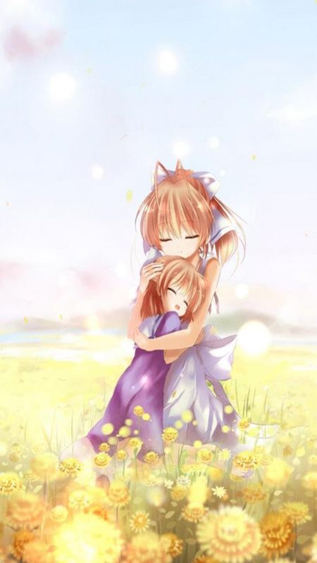 Animated mother and daughter Wallpaper