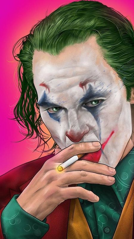 Joker Smoking - Joker - Painting Wallpaper