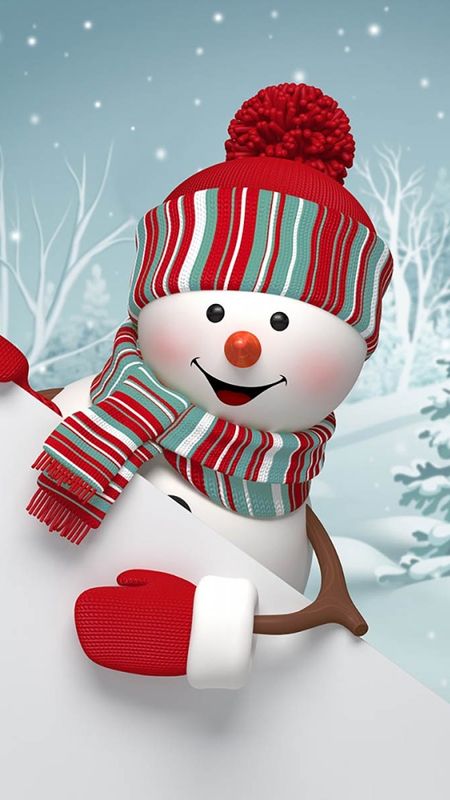 Cute Christmas | Cute Snowman Wallpaper