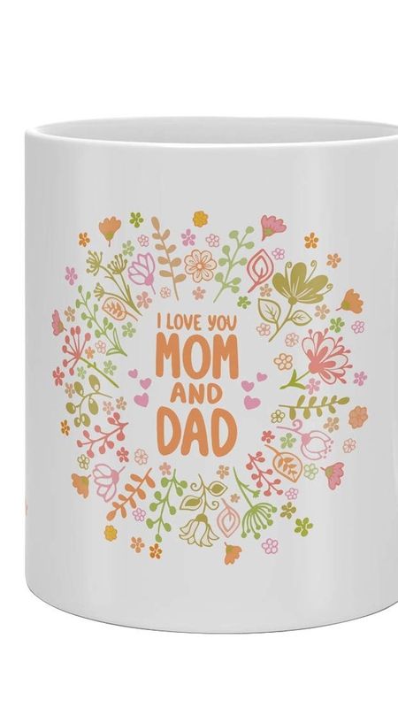 I Love Mom Dad - White - Coffee Mug Wallpaper