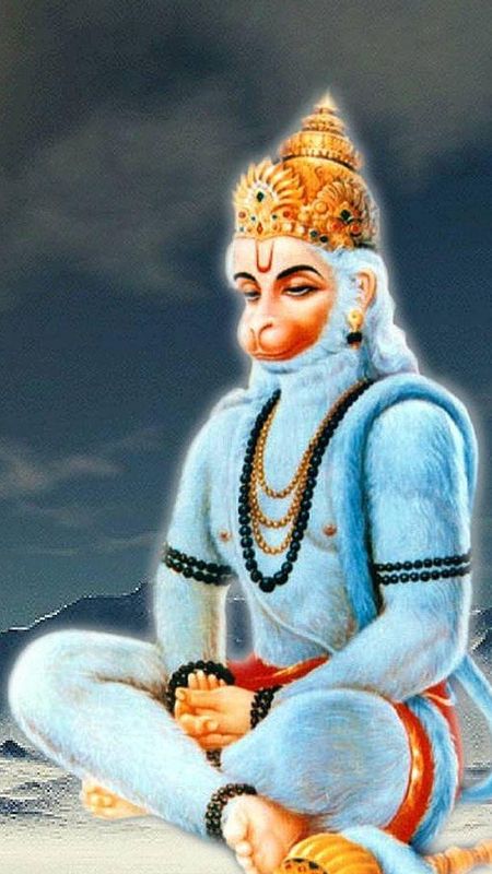 Jay Hanuman - Blue Theme Wallpaper