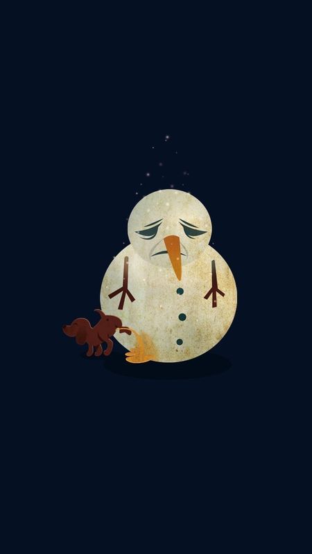 Sad Snowman Wallpaper