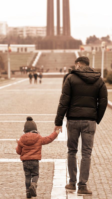 Father Son walk Wallpaper