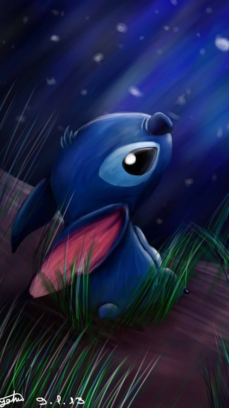 Stitch | Cute Blue Cartoon Wallpaper