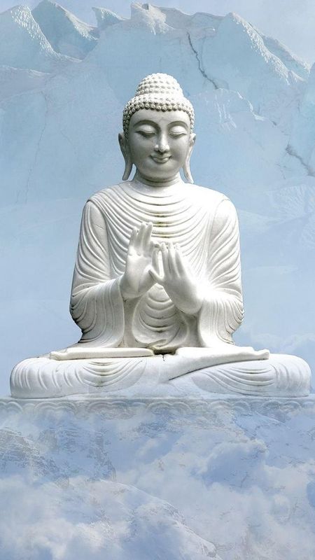Bhagwan Buddha - White Statue - Lord Buddha Wallpaper
