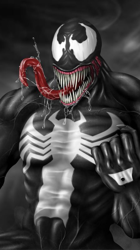 Venom - Black And White - Background Wallpaper