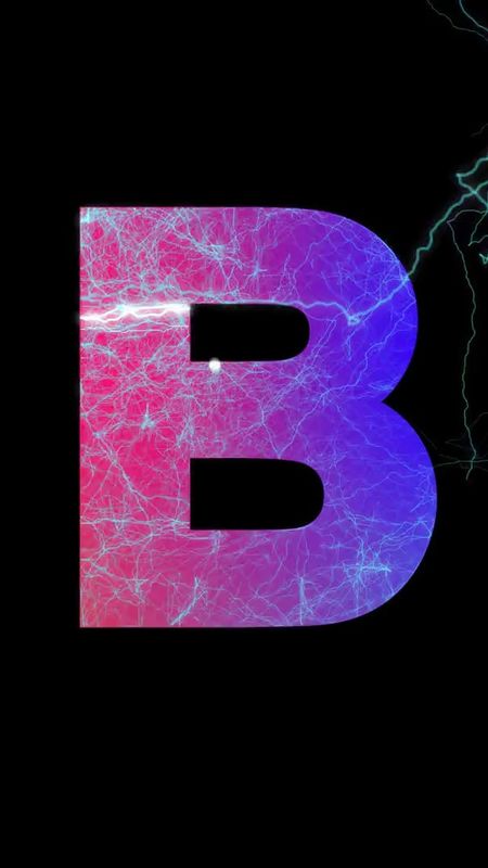 B Letter - Neon Wallpaper