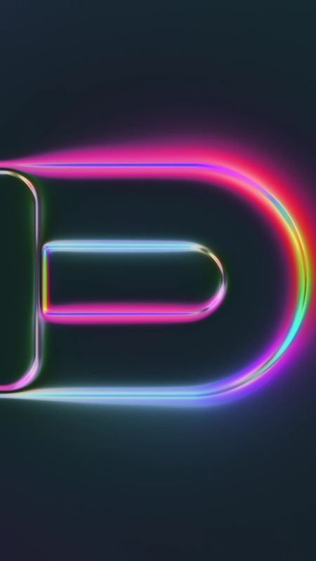 D Letter - Neon Background Wallpaper