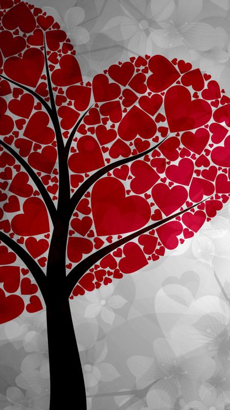 Artistic heart tree Wallpaper