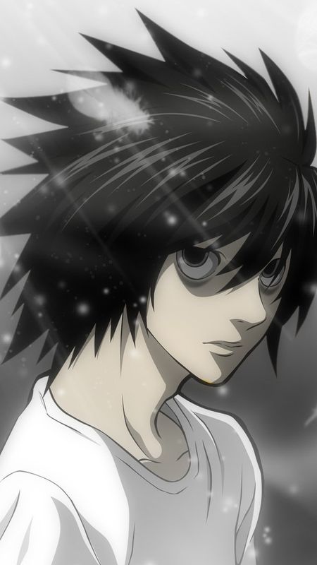 L Lawliet - Black And White - Background Wallpaper