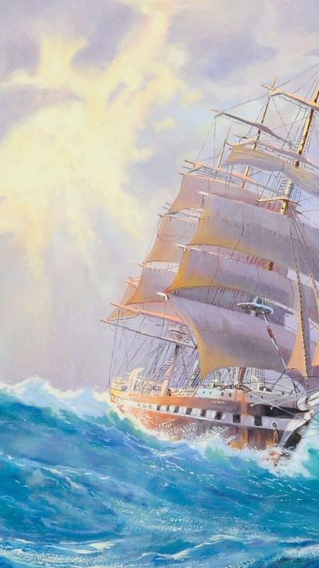 Ship on ocean Wallpaper