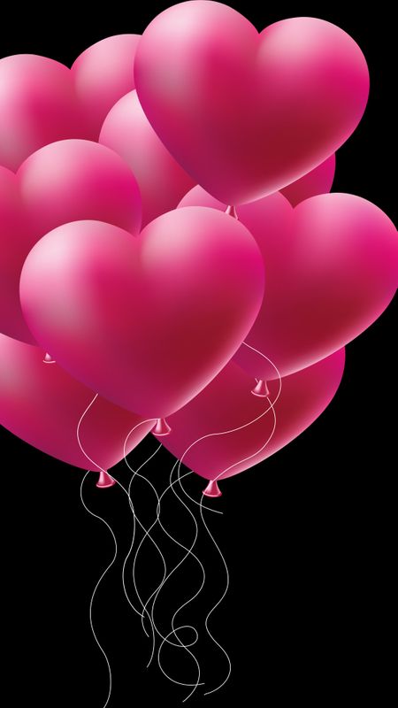 Pink Heart | Heart Shape Balloon Wallpaper