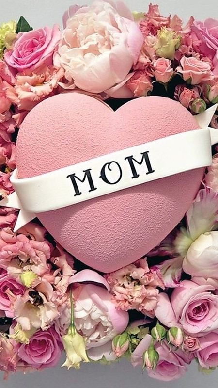 I Love You Mom - Pink Heart Wallpaper