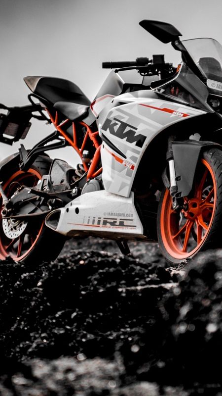 Ktm Bike - Black And White - Background Wallpaper