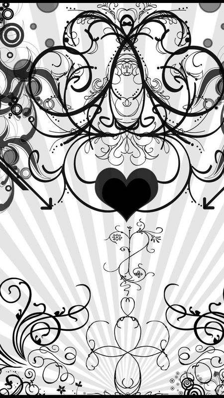 Black Heart - warped design Wallpaper