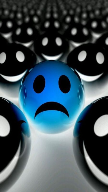 Blue Sad Ball Wallpaper