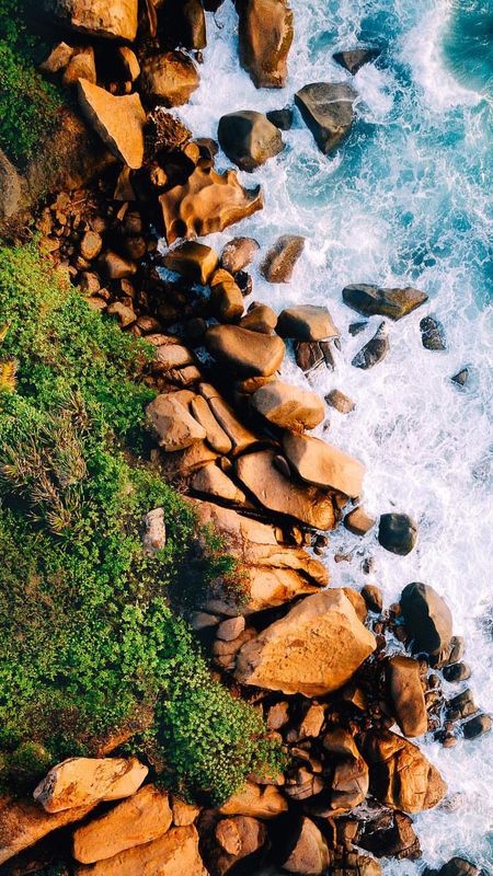 Sea Side Top View Wallpaper