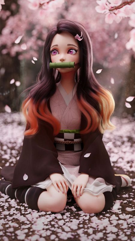 nezuko - flower Wallpaper