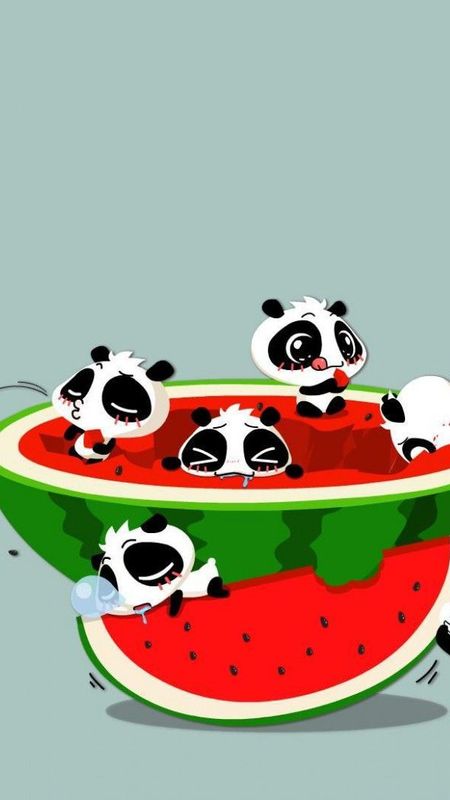 Panda watermelon Wallpaper