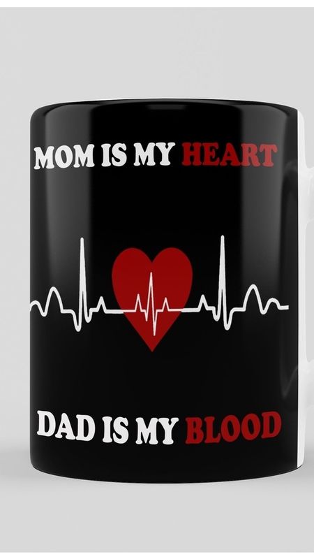 I Love Mom Dad - Heart Lines - Mug Wallpaper