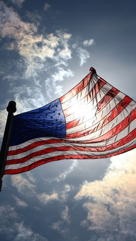 Memorial Day 2022 - American Flag - Sky Background Wallpaper