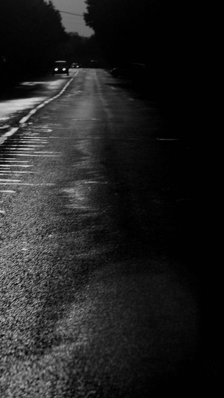 Road Black and White Landscape Wallpaper