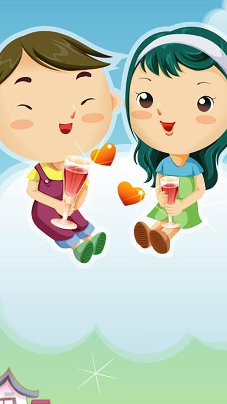 Couple Cartoon - Romantic Date - Cartoon Wallpaper