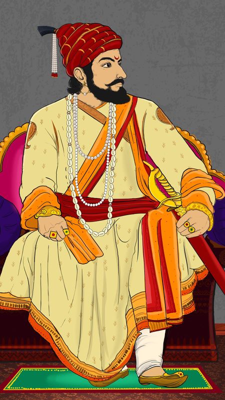 Shivaji Maharaj Asana - Chhatrapati Shivaji Maharaj - Painting Wallpaper