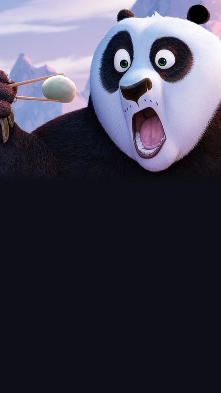 Punch Hole - Giant Panda - Cartoon Wallpaper