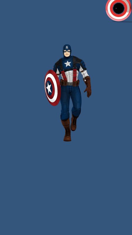 Punch Hole - Captain America Wallpaper