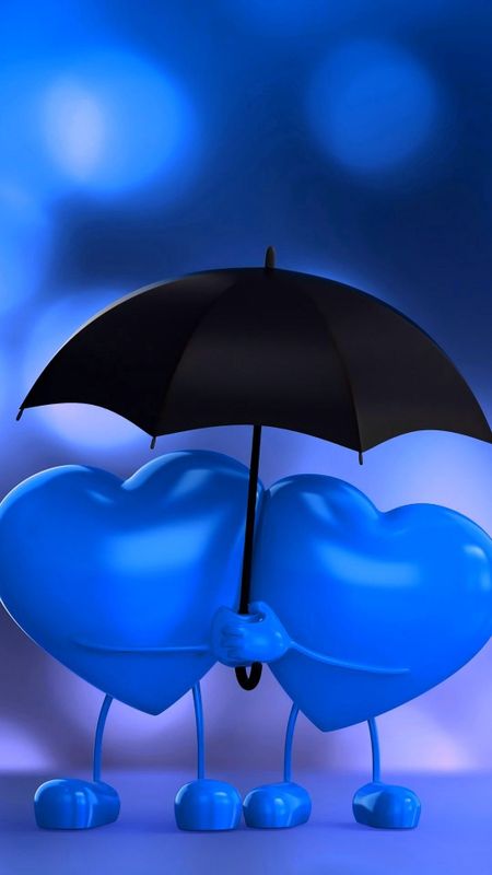Blue Heart | Couple Heart Wallpaper