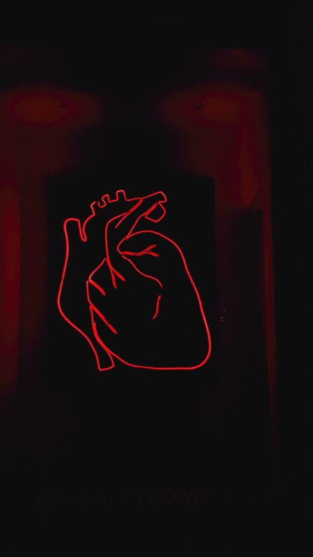Black Aesthetic | Red Heart Wallpaper