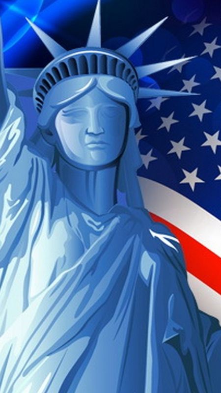 American Flag - Statue Of Liberty Wallpaper