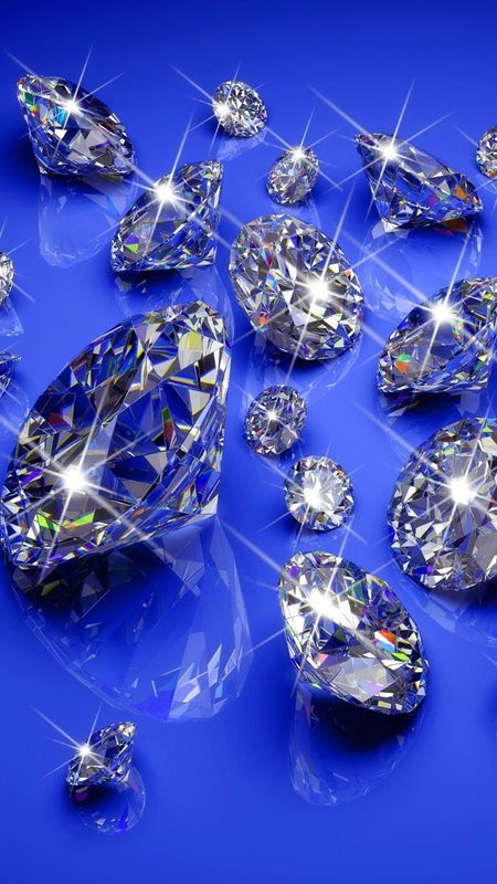 Blue Diamond - Shiny Diamonds - Blue Background Wallpaper