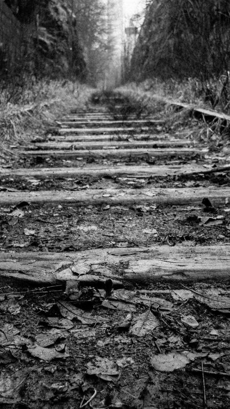 Depressing - Black And White - Forest - Train Track Wallpaper