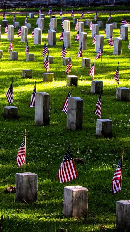 Memorial Day 2022 - American Flags - Cemetery Wallpaper